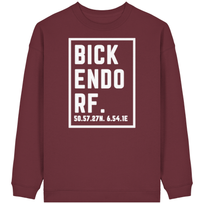 Bickendorf Koordinaten (großer Druck auf der Brust) - Womens Organic Oversized Sweatshirt