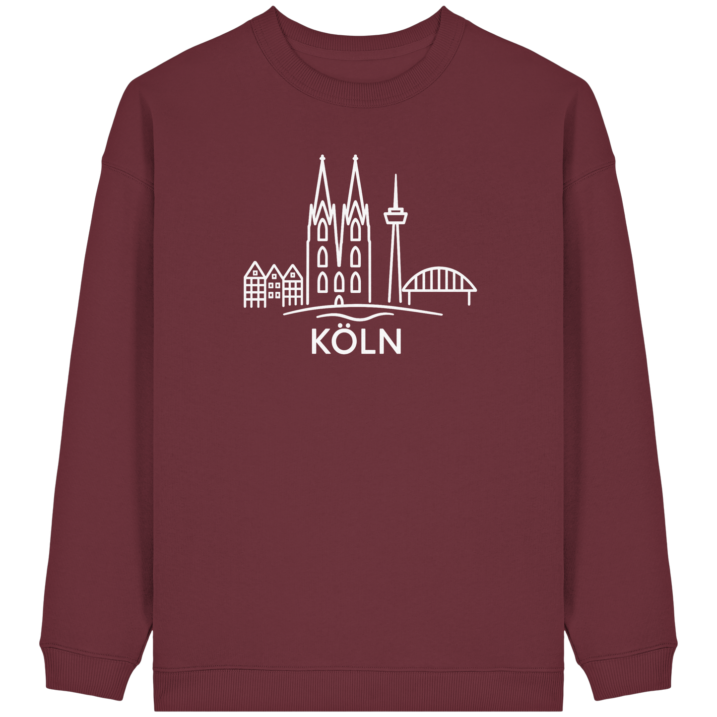 Köln Skyline (großer Druck auf der Brust) - Womens Organic Oversized Sweatshirt