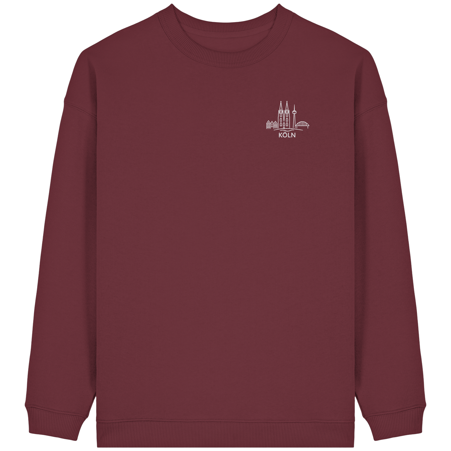 Köln Skyline Stick - Womens Organic Oversized Sweatshirt