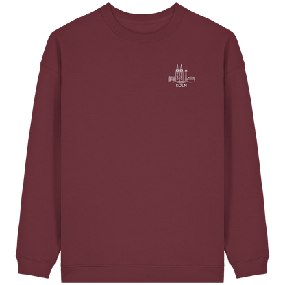 Köln Skyline Stick - Womens Organic Oversized Sweatshirt