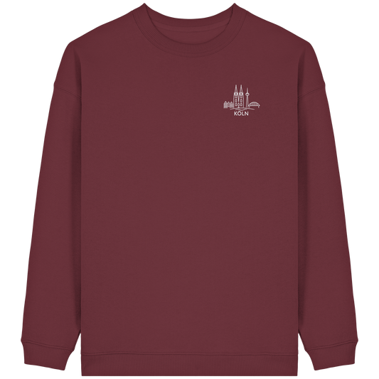 Köln Skyline Stick - Womens Organic Oversized Sweatshirt
