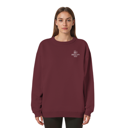 Köln Skyline Stick - Womens Organic Oversized Sweatshirt