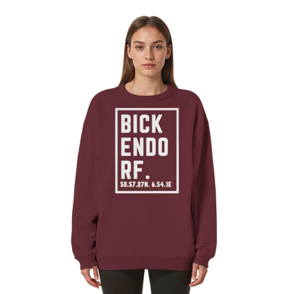 Bickendorf Koordinaten (großer Druck auf der Brust) - Womens Organic Oversized Sweatshirt