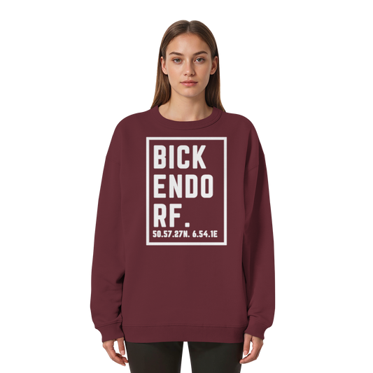 Bickendorf Koordinaten (großer Druck auf der Brust) - Womens Organic Oversized Sweatshirt