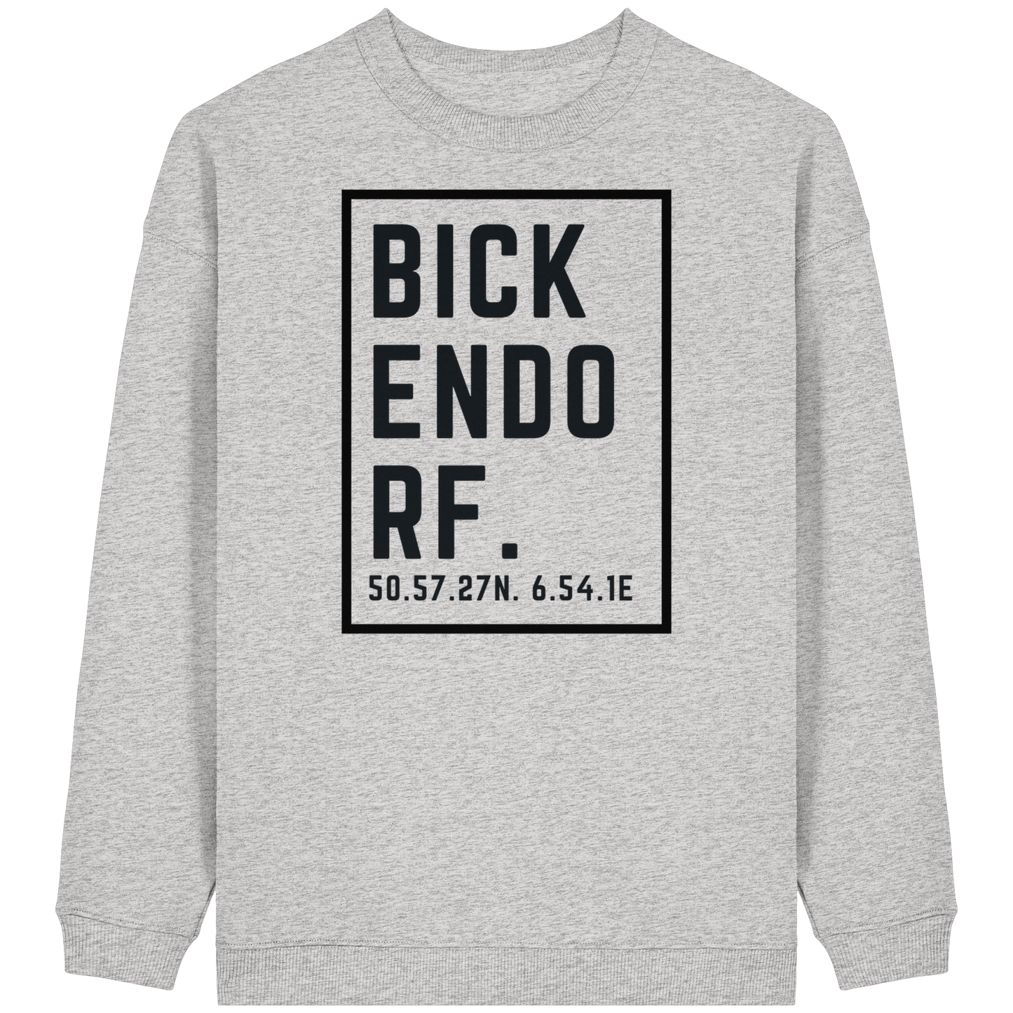 Bickendorf Koordinaten (großer Druck auf der Brust) - Womens Organic Oversized Sweatshirt