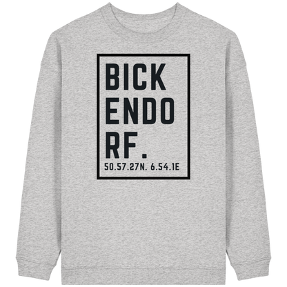 Bickendorf Koordinaten (großer Druck auf der Brust) - Womens Organic Oversized Sweatshirt
