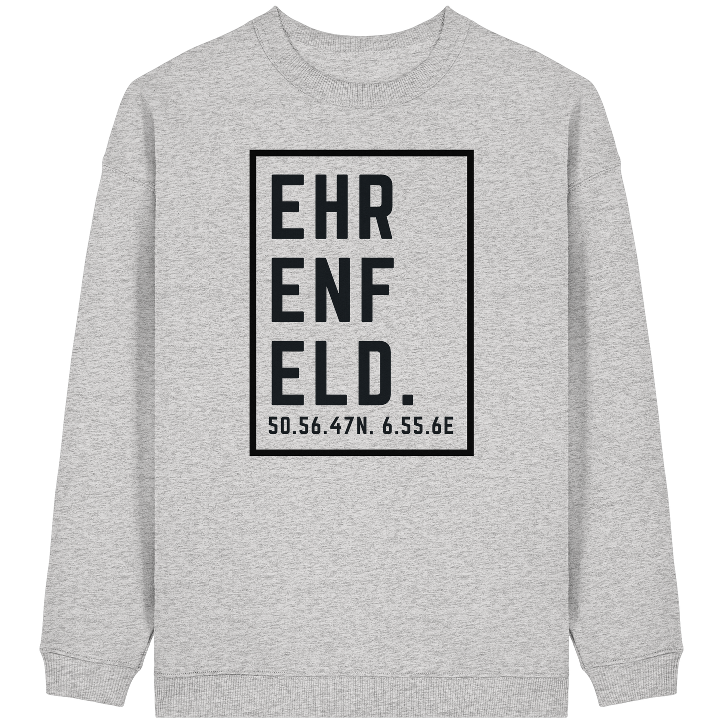 Ehrenfeld Koordinaten (großer Druck auf der Brust) - Womens Organic Oversized Sweatshirt