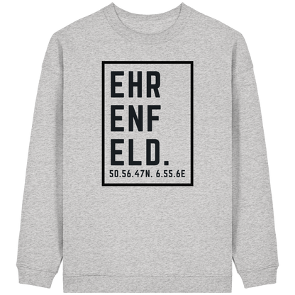 Ehrenfeld Koordinaten (großer Druck auf der Brust) - Womens Organic Oversized Sweatshirt