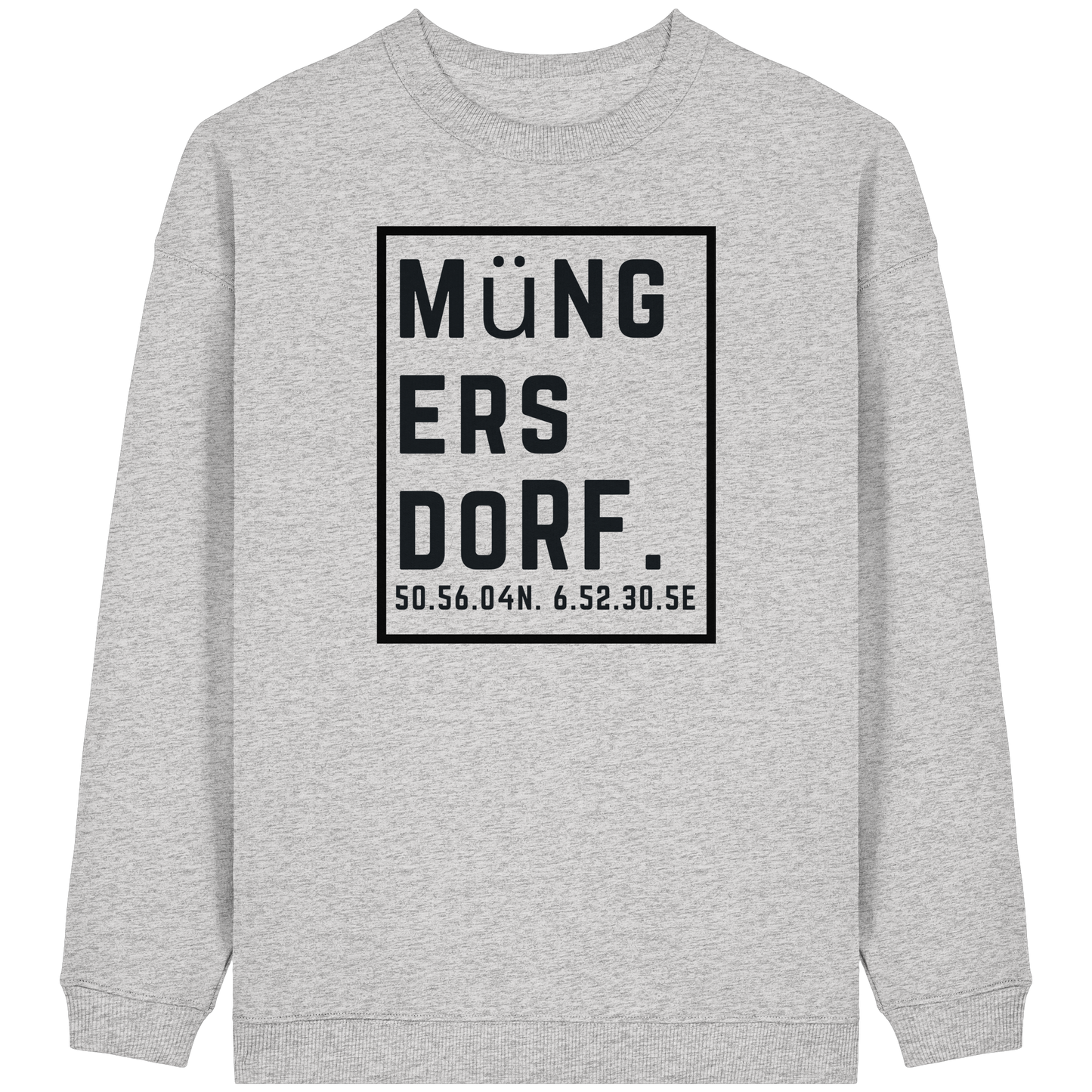 Müngersdorf Koordinaten (großer Druck auf der Brust) - Womens Organic Oversized Sweatshirt