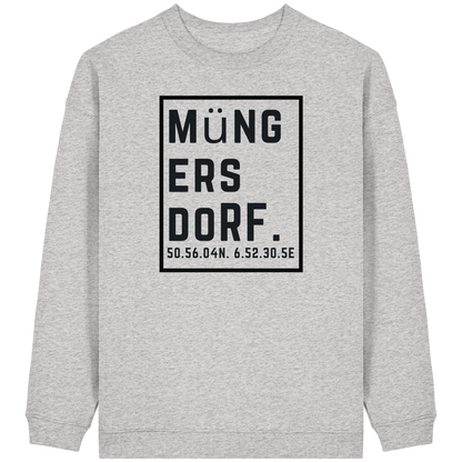 Müngersdorf Koordinaten (großer Druck auf der Brust) - Womens Organic Oversized Sweatshirt