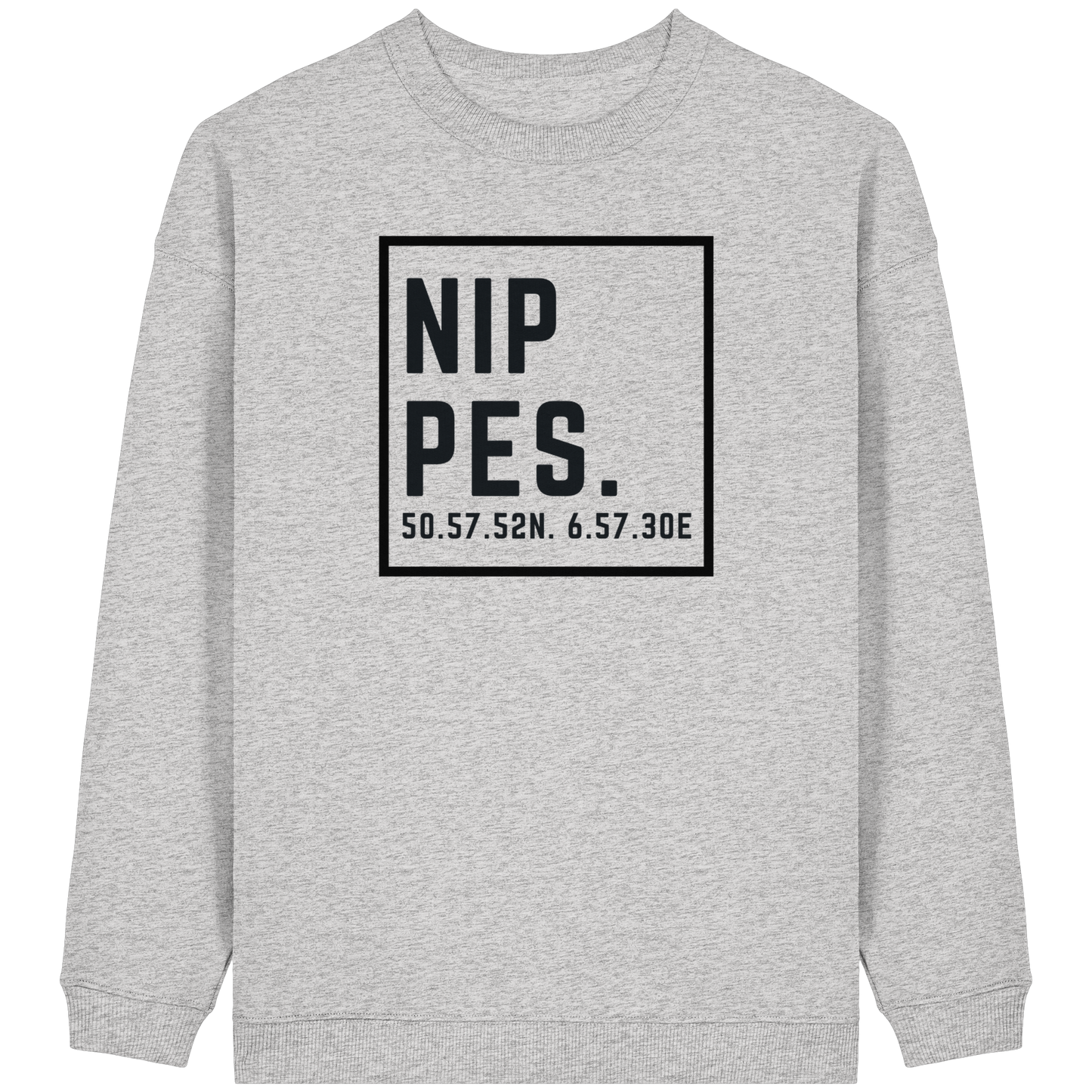 Nippes Koordinaten (großer Druck auf der Brust) - Womens Organic Oversized Sweatshirt