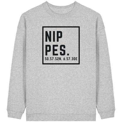 Nippes Koordinaten (großer Druck auf der Brust) - Womens Organic Oversized Sweatshirt