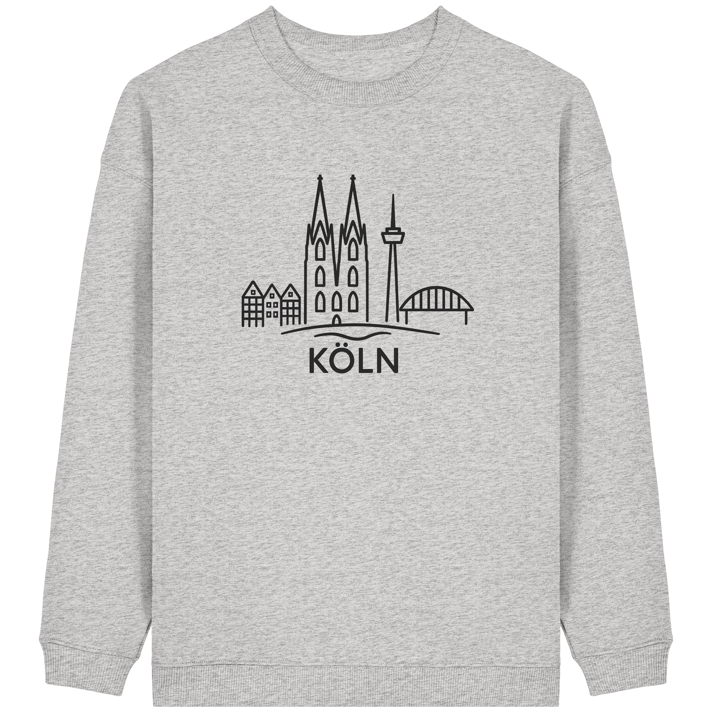 Köln Skyline (großer Druck auf der Brust) - Womens Organic Oversized Sweatshirt