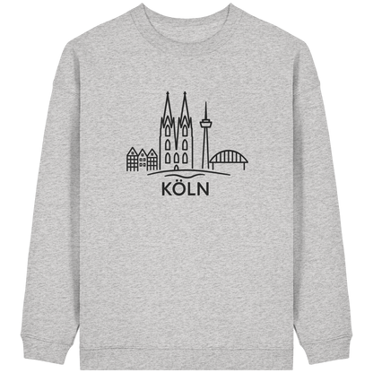 Köln Skyline (großer Druck auf der Brust) - Womens Organic Oversized Sweatshirt