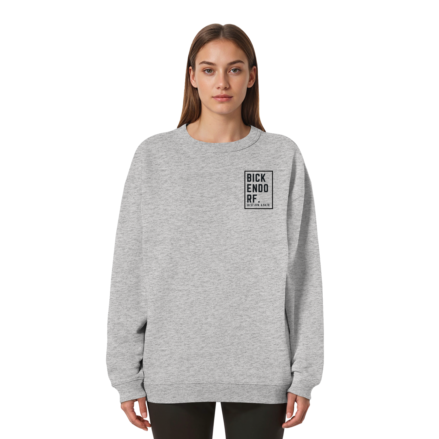 Bickendorf Koordinaten (kleiner Druck auf der Brust) - Womens Organic Oversized Sweatshirt