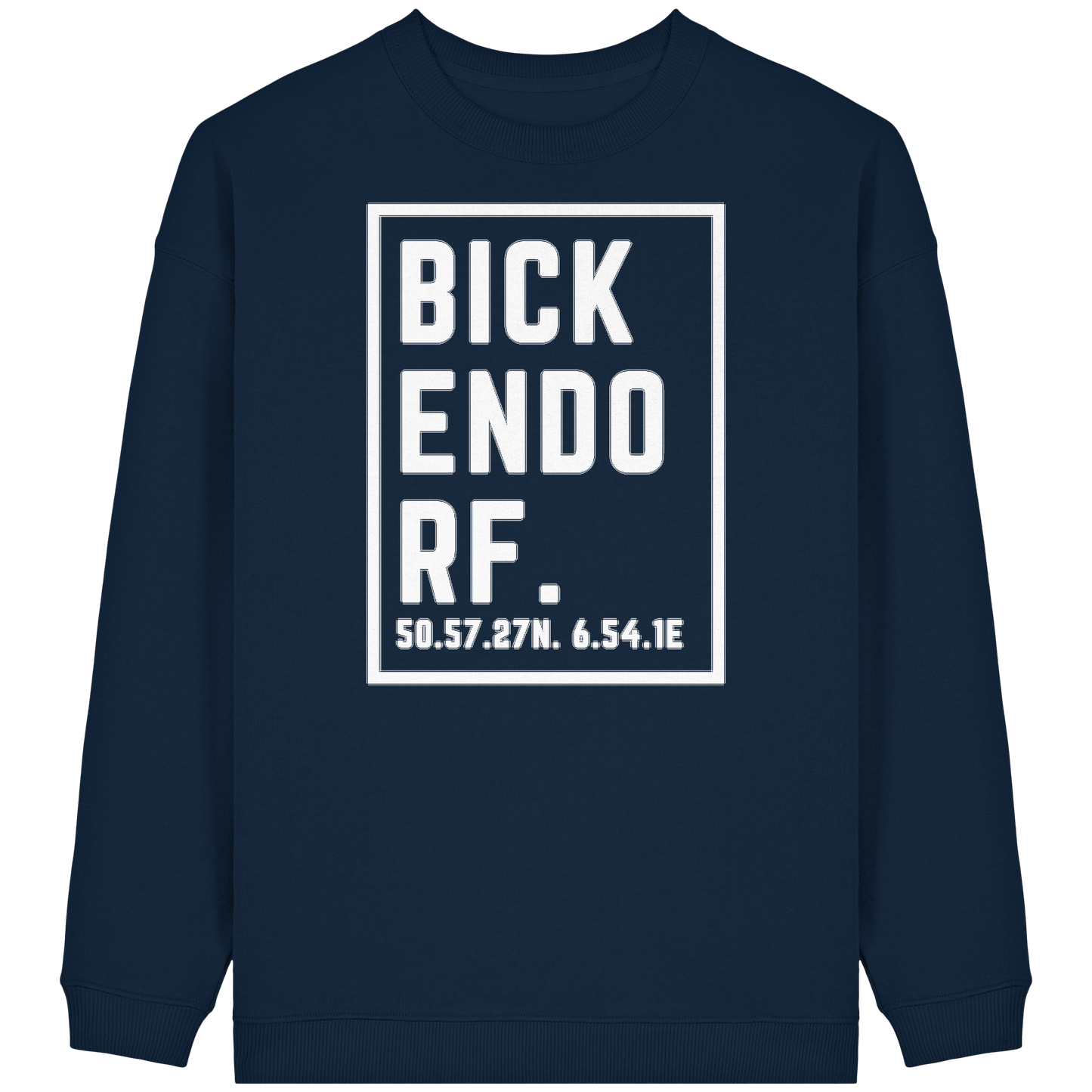 Bickendorf Koordinaten (großer Druck auf der Brust) - Womens Organic Oversized Sweatshirt