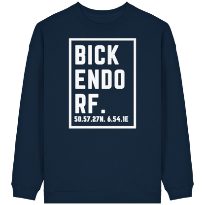 Bickendorf Koordinaten (großer Druck auf der Brust) - Womens Organic Oversized Sweatshirt