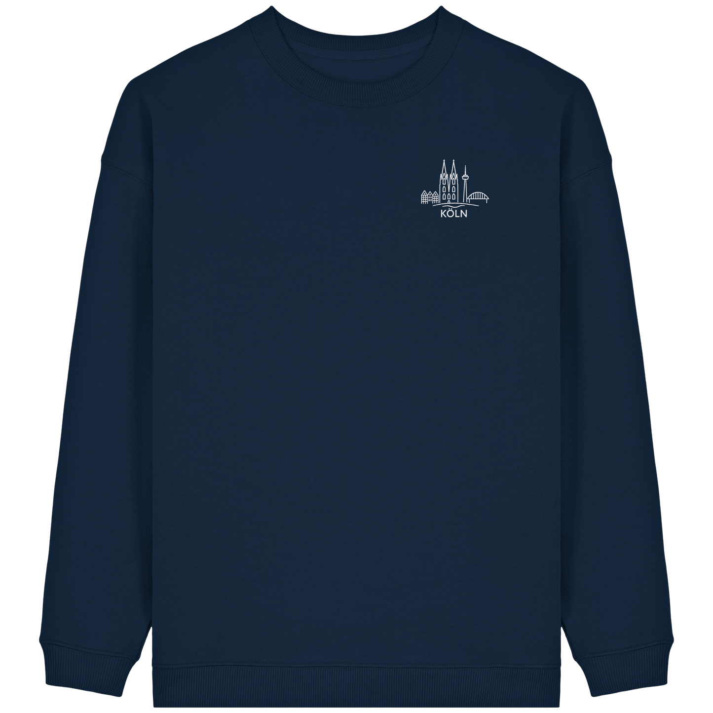 Köln Skyline Stick - Womens Organic Oversized Sweatshirt