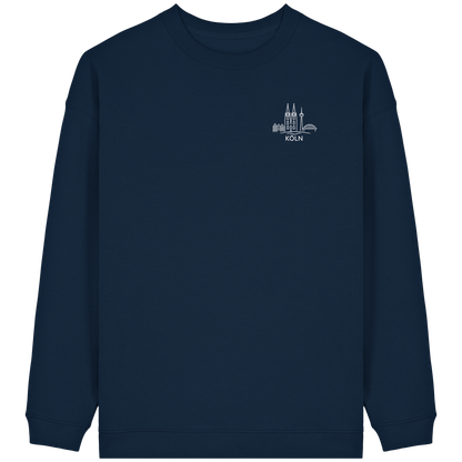 Köln Skyline Stick - Womens Organic Oversized Sweatshirt