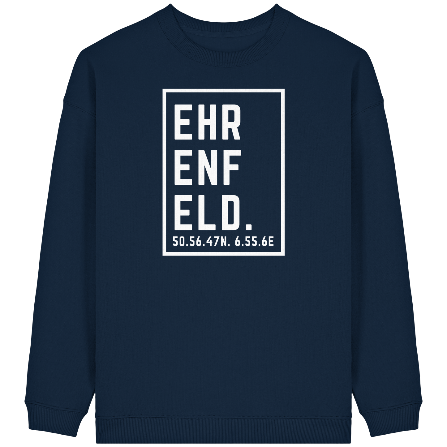 Ehrenfeld Koordinaten (großer Druck auf der Brust) - Womens Organic Oversized Sweatshirt
