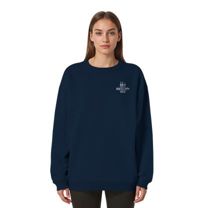 Köln Skyline Stick - Womens Organic Oversized Sweatshirt