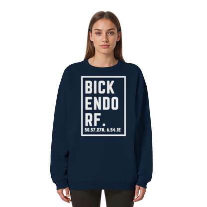 Bickendorf Koordinaten (großer Druck auf der Brust) - Womens Organic Oversized Sweatshirt
