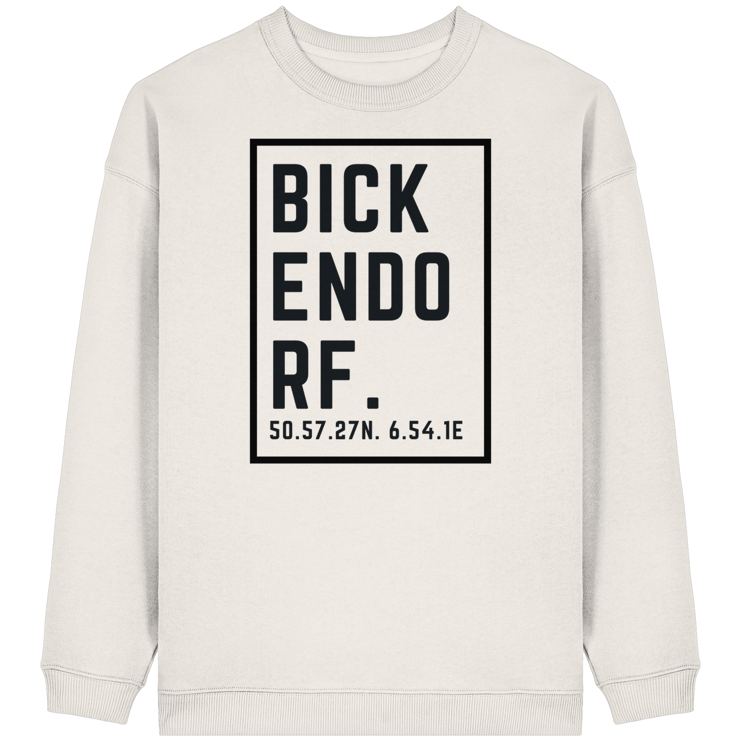 Bickendorf Koordinaten (großer Druck auf der Brust) - Womens Organic Oversized Sweatshirt
