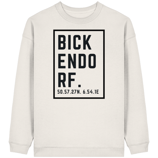Bickendorf Koordinaten (großer Druck auf der Brust) - Womens Organic Oversized Sweatshirt
