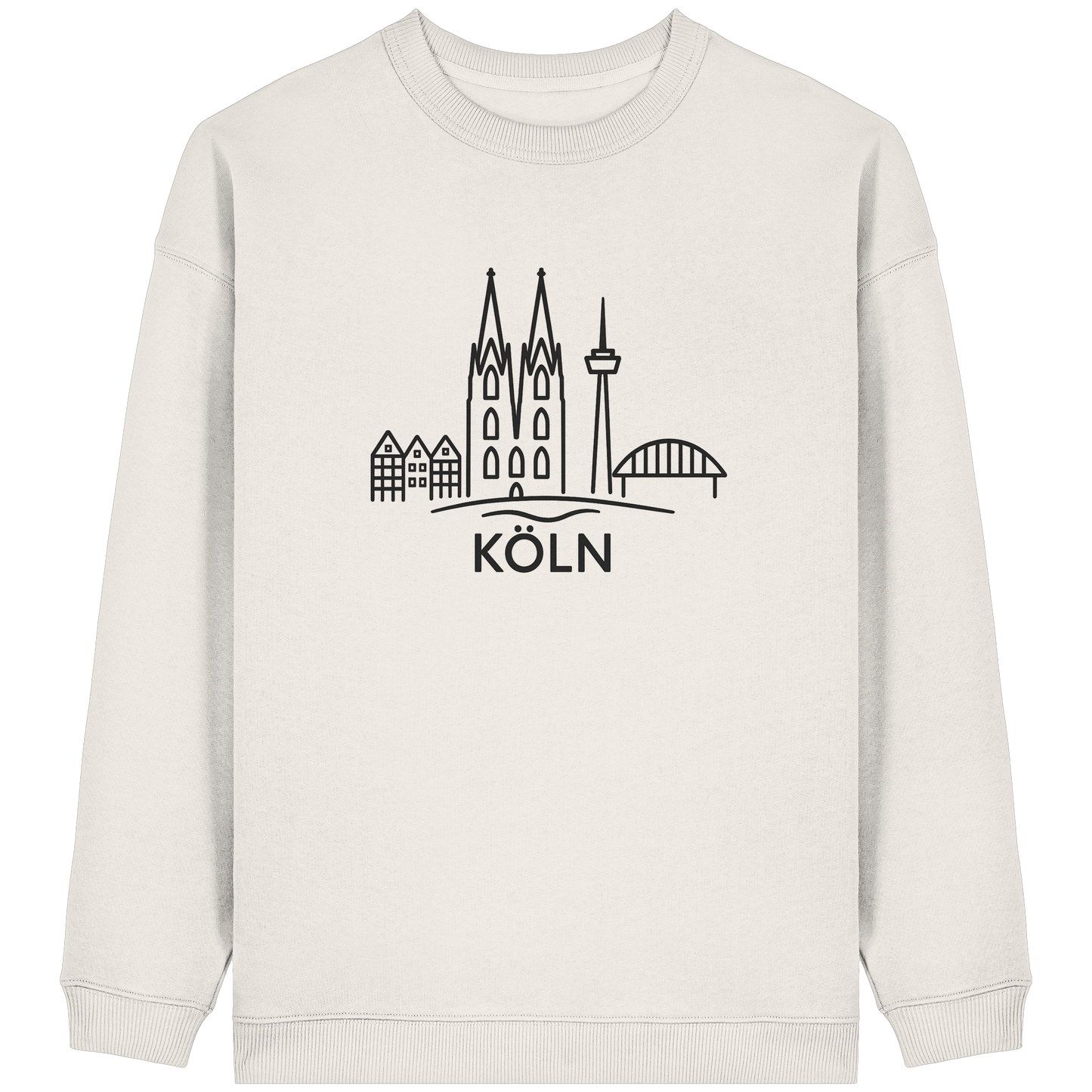 Köln Skyline (großer Druck auf der Brust) - Womens Organic Oversized Sweatshirt