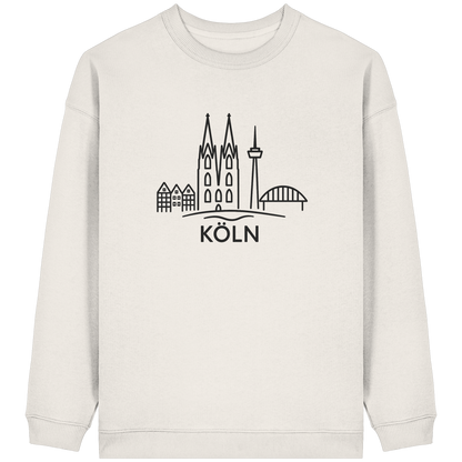Köln Skyline (großer Druck auf der Brust) - Womens Organic Oversized Sweatshirt