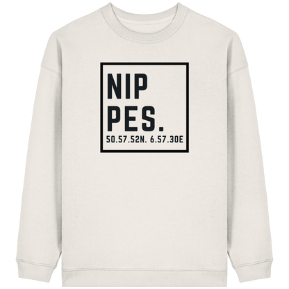 Nippes Koordinaten (großer Druck auf der Brust) - Womens Organic Oversized Sweatshirt
