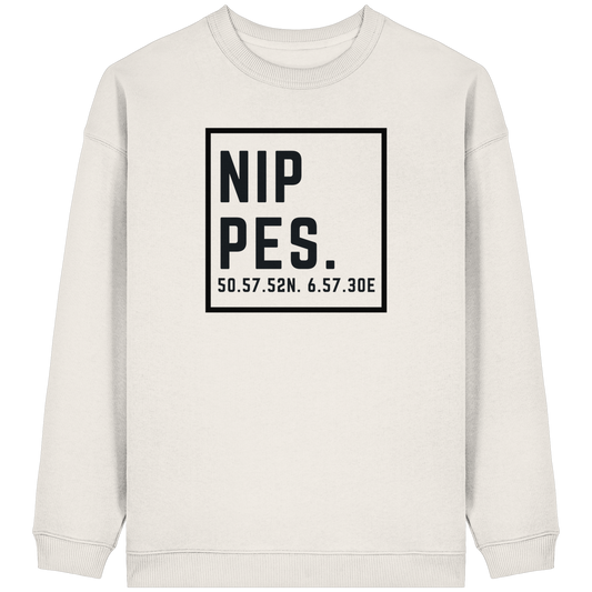 Nippes Koordinaten (großer Druck auf der Brust) - Womens Organic Oversized Sweatshirt