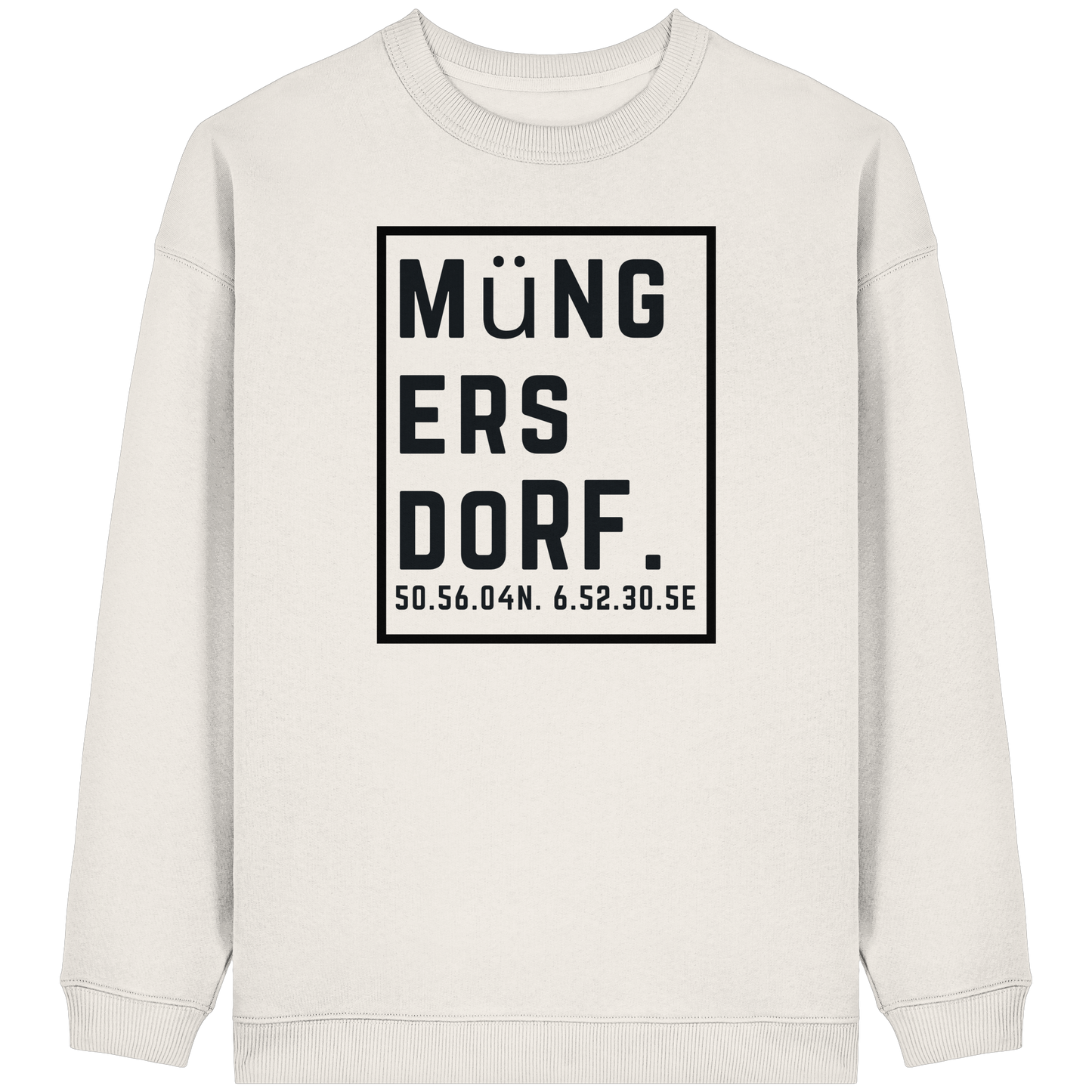 Müngersdorf Koordinaten (großer Druck auf der Brust) - Womens Organic Oversized Sweatshirt