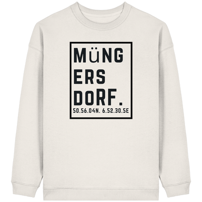 Müngersdorf Koordinaten (großer Druck auf der Brust) - Womens Organic Oversized Sweatshirt