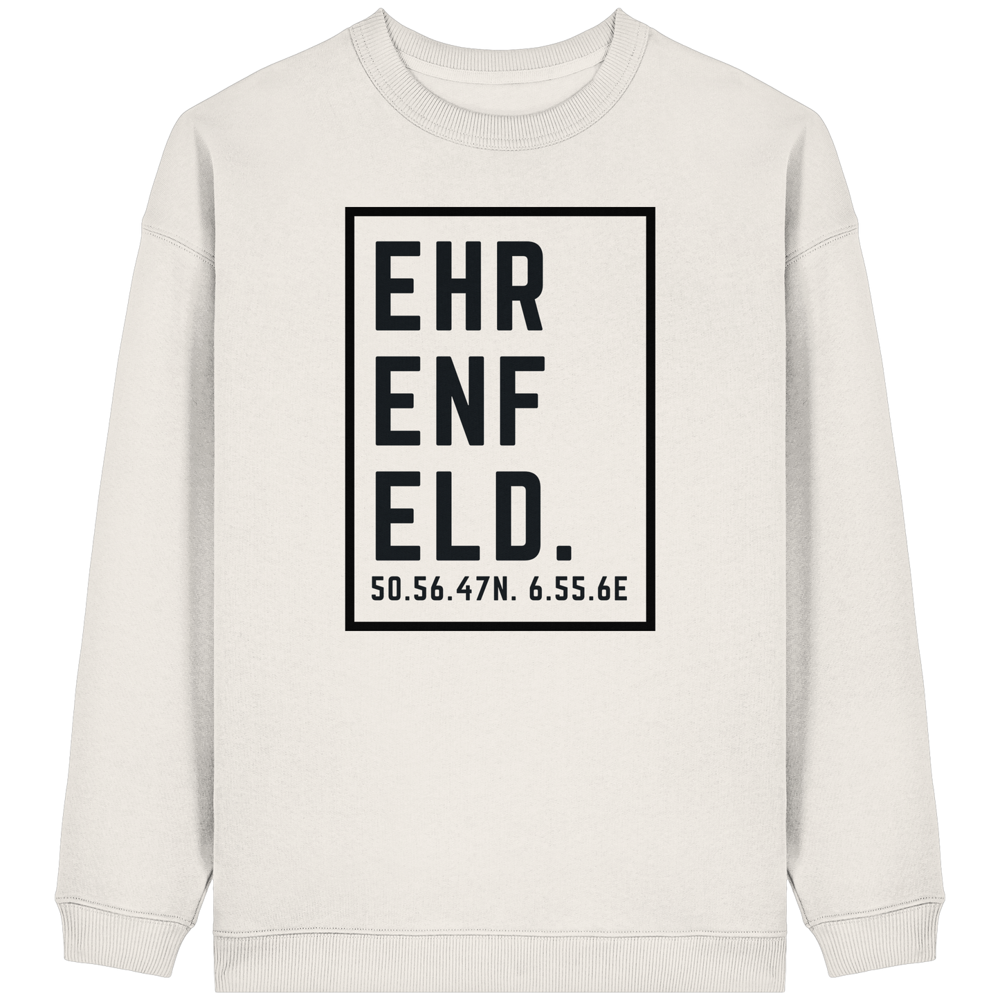 Ehrenfeld Koordinaten (großer Druck auf der Brust) - Womens Organic Oversized Sweatshirt