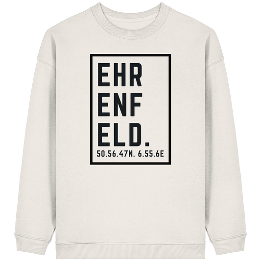 Ehrenfeld Koordinaten (großer Druck auf der Brust) - Womens Organic Oversized Sweatshirt