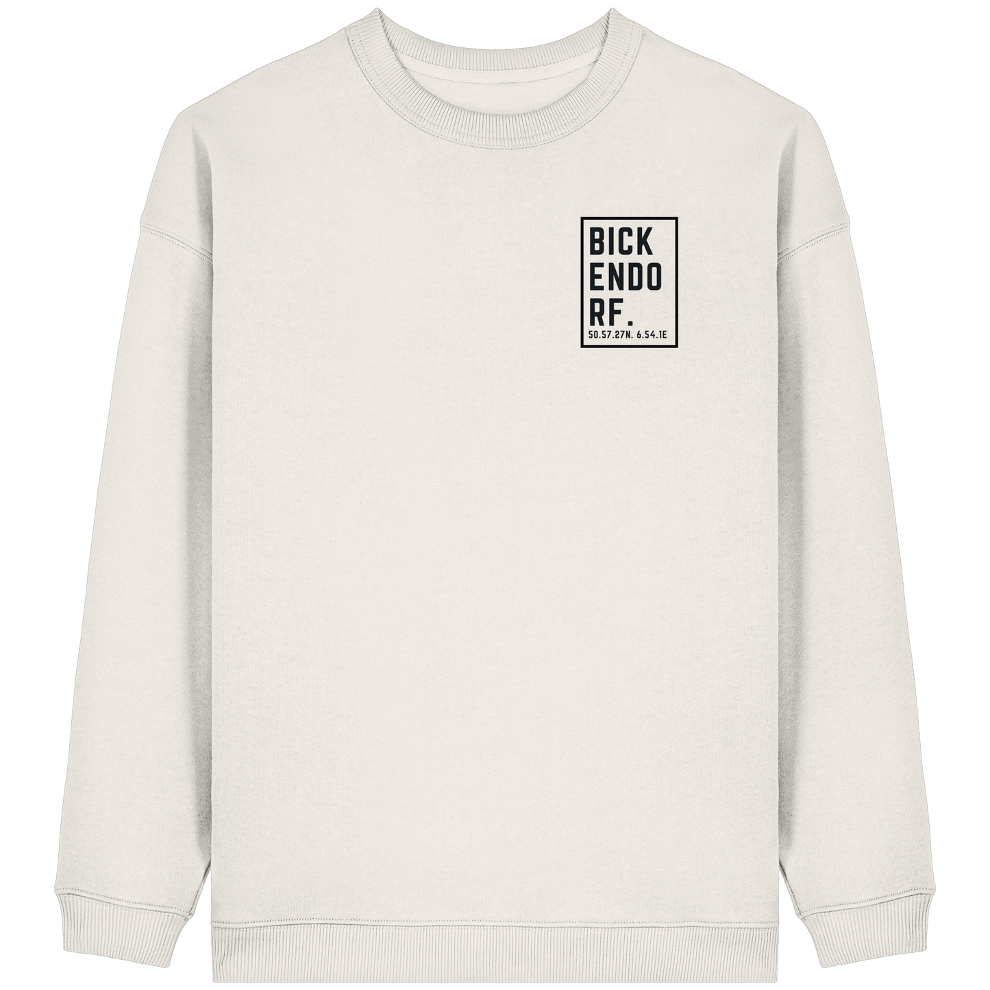 Bickendorf Koordinaten (kleiner Druck auf der Brust) - Womens Organic Oversized Sweatshirt