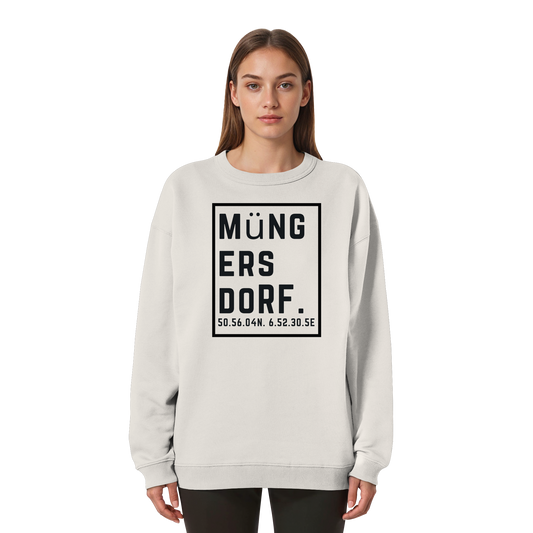 Müngersdorf Koordinaten (großer Druck auf der Brust) - Womens Organic Oversized Sweatshirt