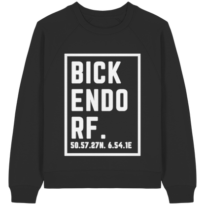 Bickendorf Koordinaten (großer Druck auf der Brust) - Womens Organic Raglan Sweatshirt