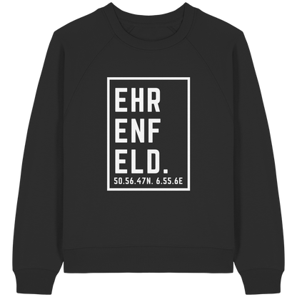 Ehrenfeld Koordinaten (großer Druck auf der Brust) - Womens Organic Raglan Sweatshirt