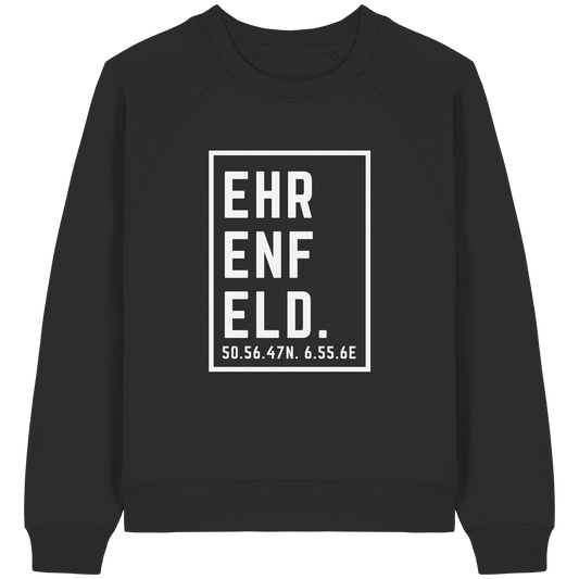 Ehrenfeld Koordinaten (großer Druck auf der Brust) - Womens Organic Raglan Sweatshirt