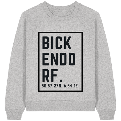 Bickendorf Koordinaten (großer Druck auf der Brust) - Womens Organic Raglan Sweatshirt
