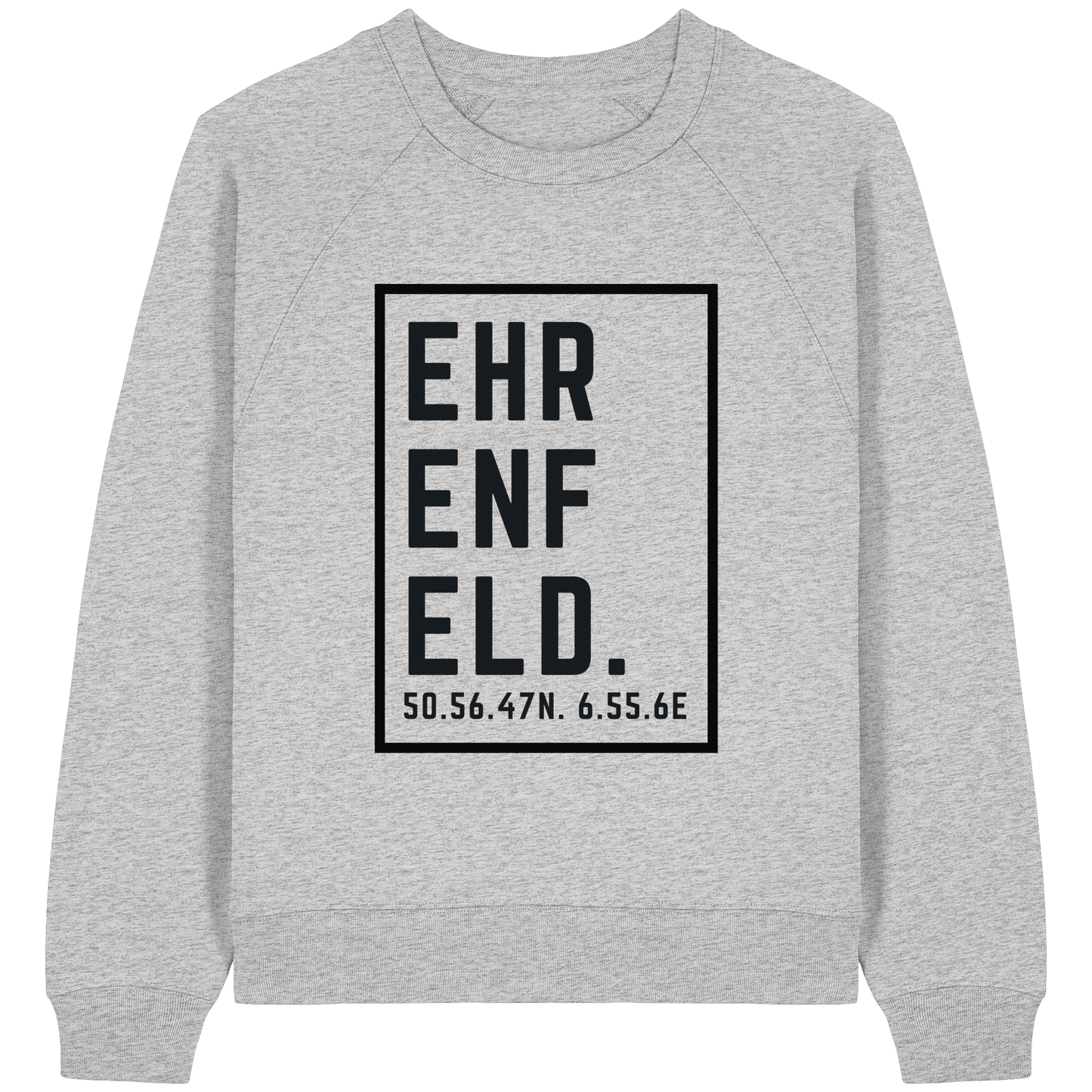 Ehrenfeld Koordinaten (großer Druck auf der Brust) - Womens Organic Raglan Sweatshirt