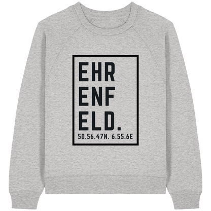 Ehrenfeld Koordinaten (großer Druck auf der Brust) - Womens Organic Raglan Sweatshirt