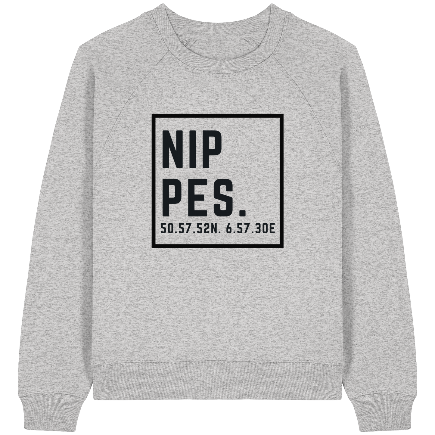 Nippes Koordinaten (großer Druck auf der Brust) - Womens Organic Raglan Sweatshirt