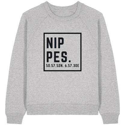 Nippes Koordinaten (großer Druck auf der Brust) - Womens Organic Raglan Sweatshirt