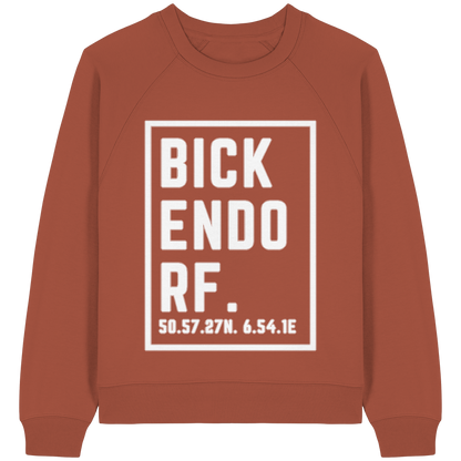 Bickendorf Koordinaten (großer Druck auf der Brust) - Womens Organic Raglan Sweatshirt