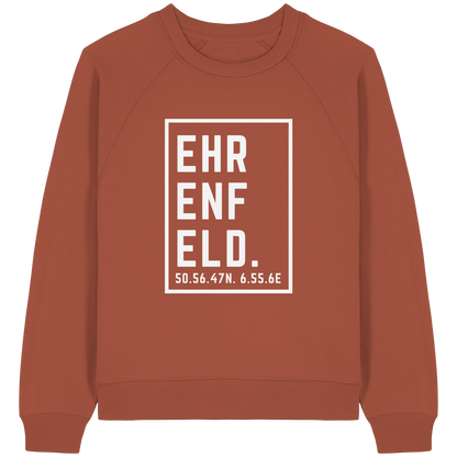 Ehrenfeld Koordinaten (großer Druck auf der Brust) - Womens Organic Raglan Sweatshirt