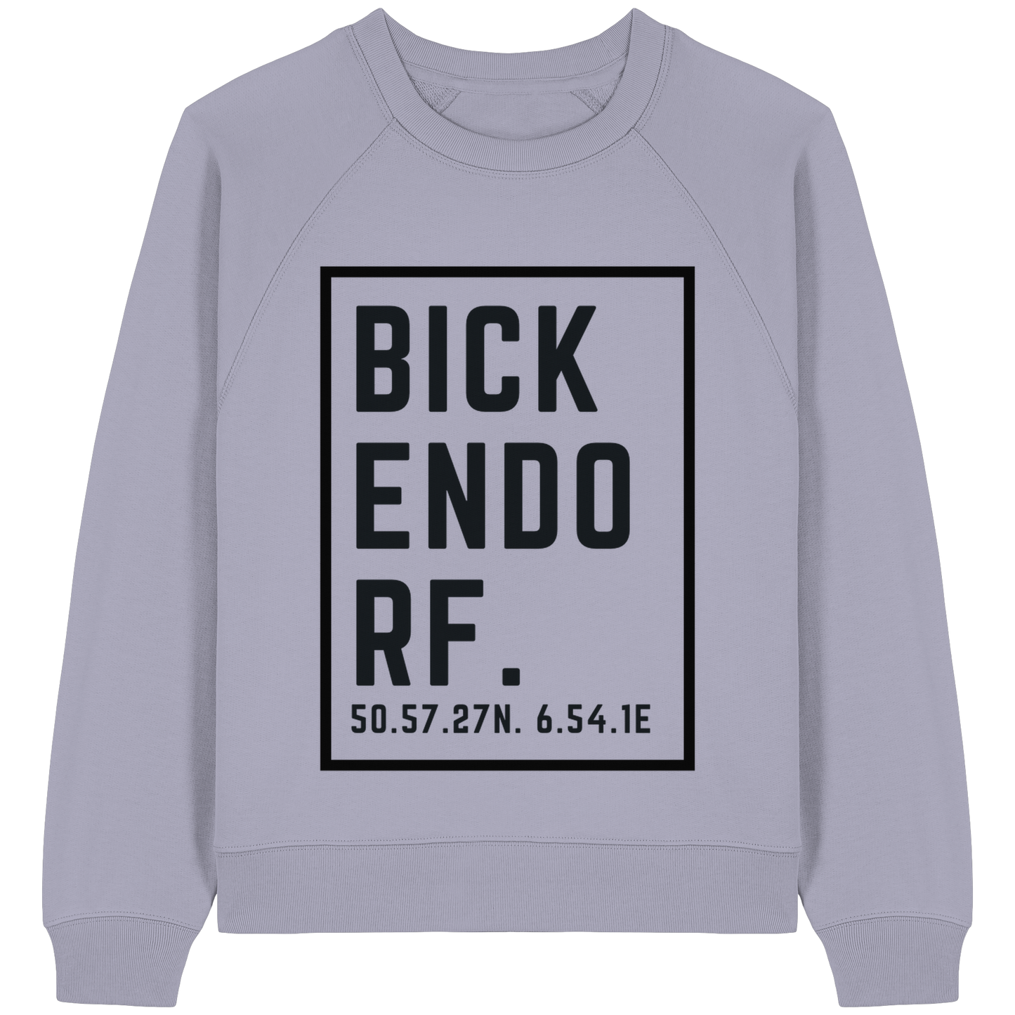 Bickendorf Koordinaten (großer Druck auf der Brust) - Womens Organic Raglan Sweatshirt