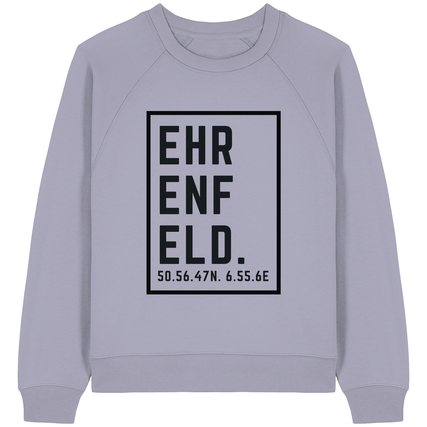 Ehrenfeld Koordinaten (großer Druck auf der Brust) - Womens Organic Raglan Sweatshirt